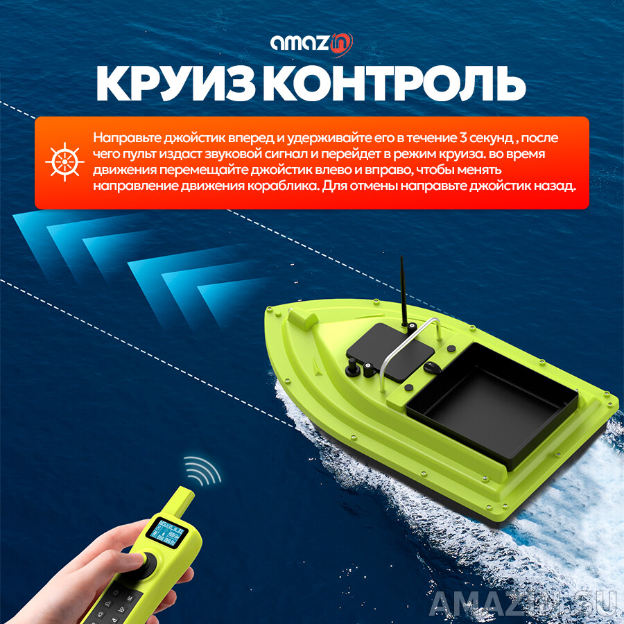 Прикормочный кораблик с глубиномером - Amazin GPS D36E: Купить с